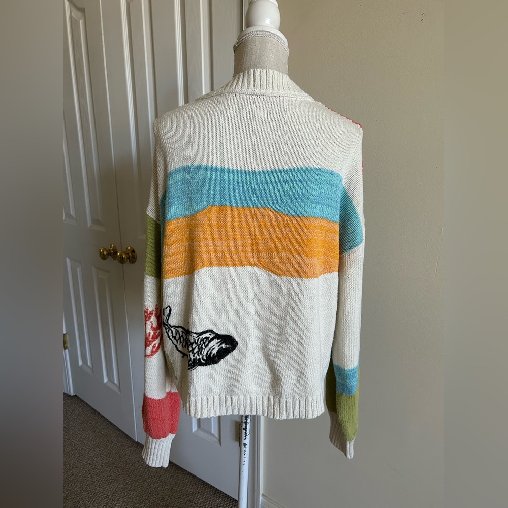 Anthropologie Pilcro Icon Graphic Cardigan Sweater multicolor print size S - Picture 6 of 12